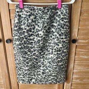 Ann Taylor Cream and Black Leopard Pencil Skirt